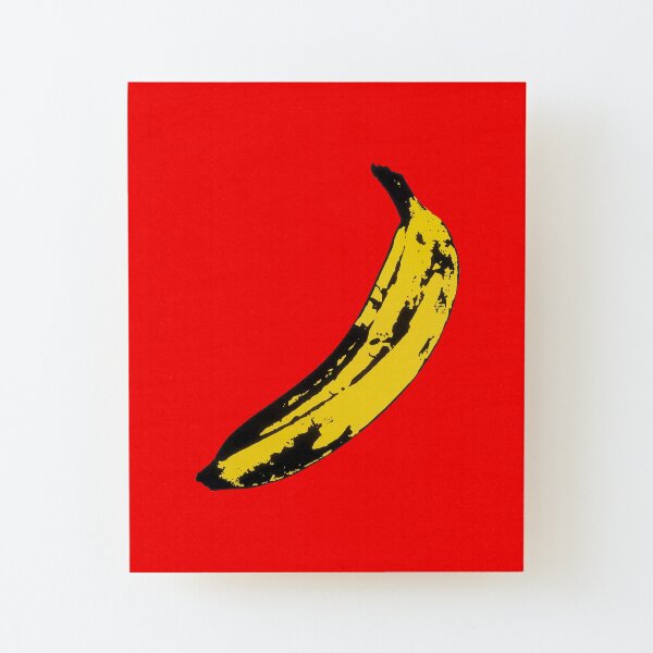 Big Yellow Banana - Red Wood Mounted Print