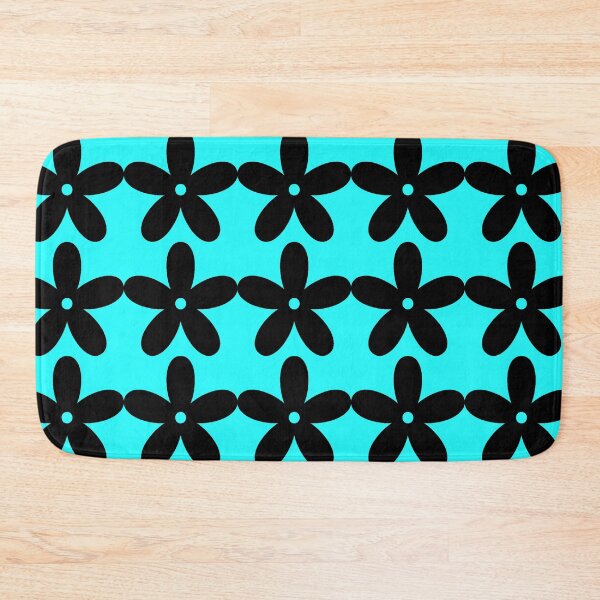 Item preview, Neon Blue Retro Flower Pattern designed and sold by NobodysHero.