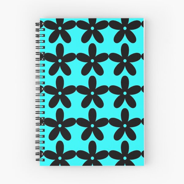 Item preview, Neon Blue Retro Flower Pattern designed and sold by NobodysHero.