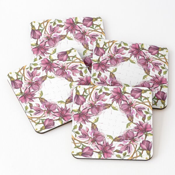 Item preview, Watercolour Magnolias Circle designed and sold by TattooZanda.