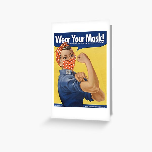 Portez votre masque! COVID Rosie Carte de vœux