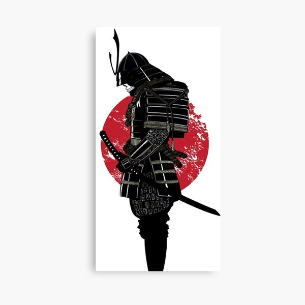 samurai and red sun Canvas Print