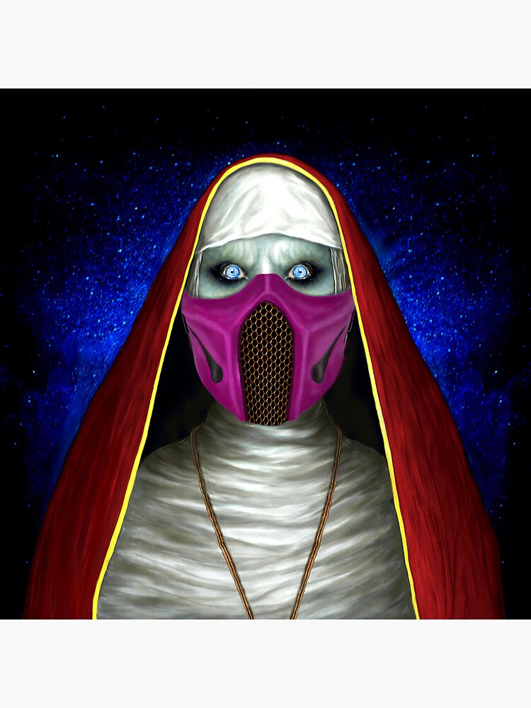 Thumbnail 3 of 3, Sticker, Nun Wear a Mask designed and sold by Vk91art.
