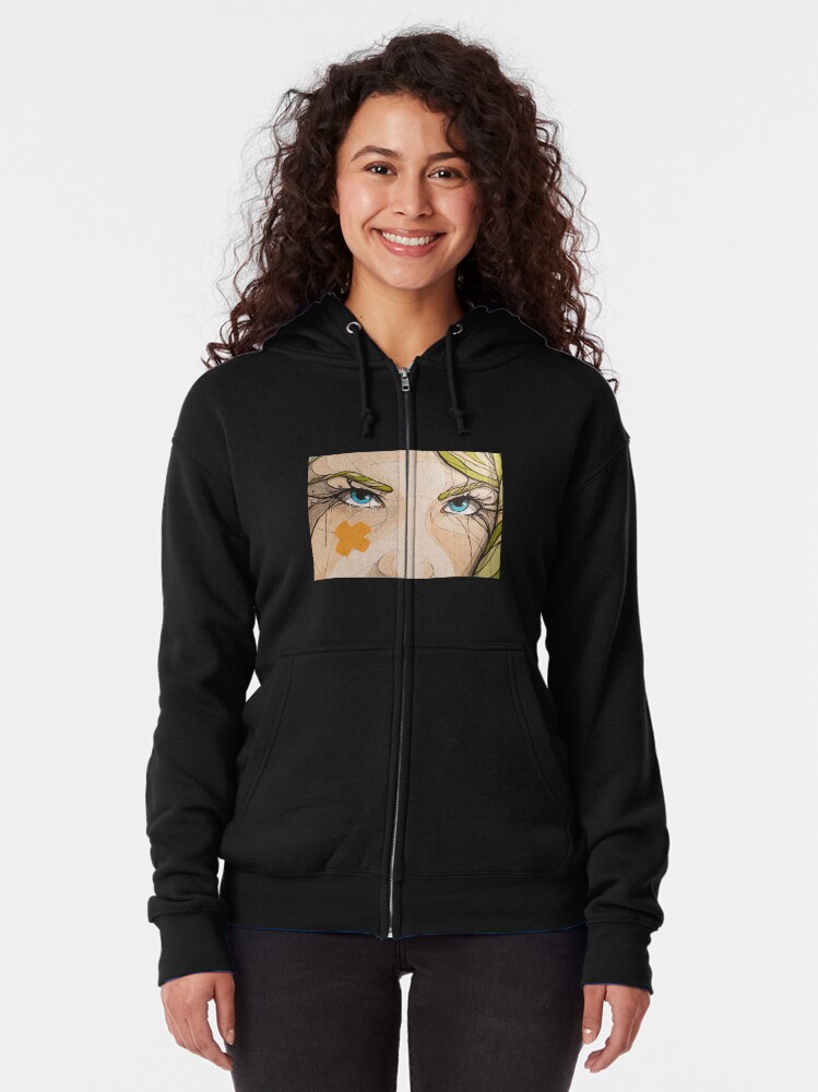 Blond With Blue Eyes Anime Girl Art Zipped Hoodie By Ill109 Redbubble