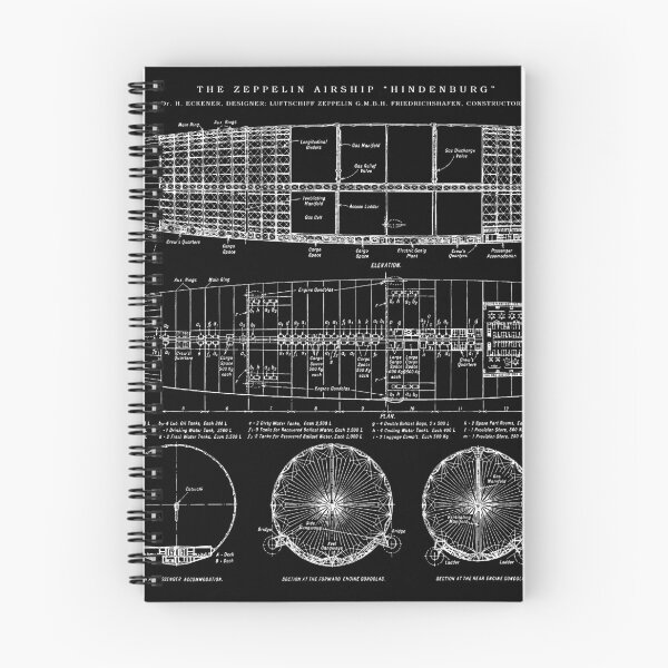 Item preview, Hindenburg Zeppelin Airship Plans Diagram Art designed and sold by Stephen Chambers / The Pop Art Factory.