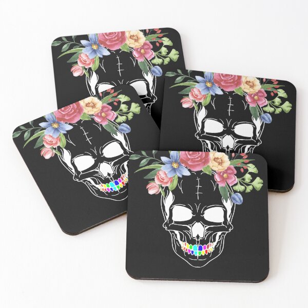 Item preview, Skull with flower crown designed and sold by fantasyy.