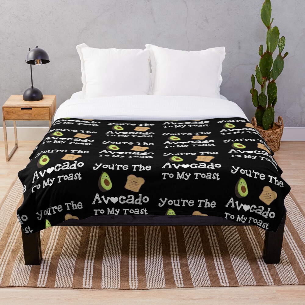 "You're the Avocado To My Toast Avocado Patten Blanket" Throw Blanket