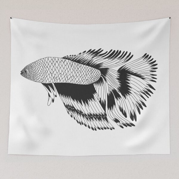 Item preview, Betta Fish (ink illustrations of weird animals that are real) designed and sold by InkDier.