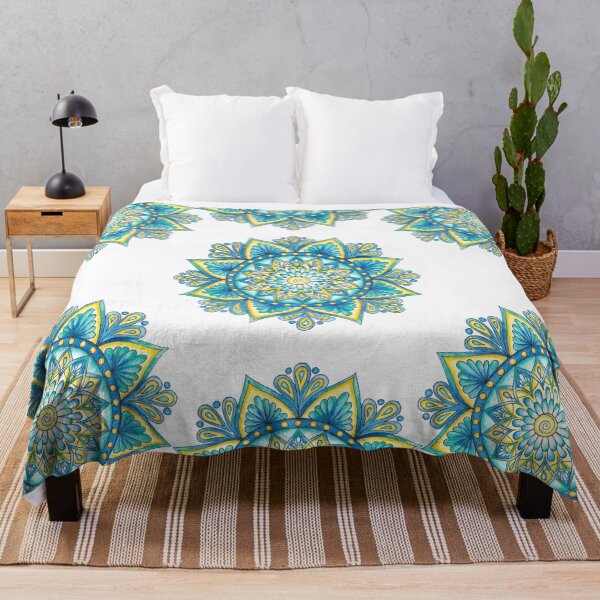 Item preview, Blue Yellow Green Floral Mandala designed and sold by Sunfreestar.