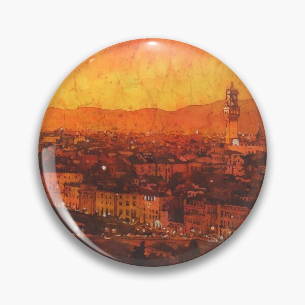 Item preview, Watercolor painting of bell-tower of Palazzo Vecchio in Florence, Italy.   designed and sold by rfoxphoto.