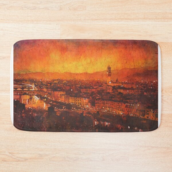 Item preview, Watercolor painting of bell-tower of Palazzo Vecchio in Florence, Italy.   designed and sold by rfoxphoto.