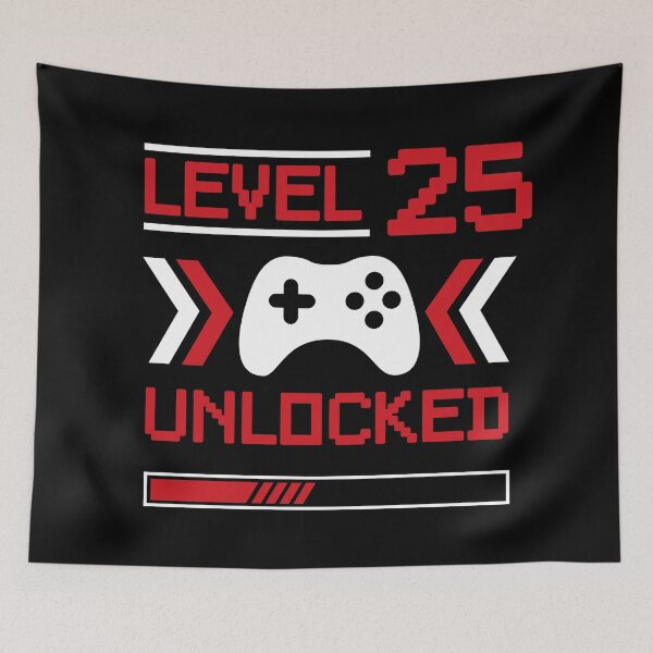 Artikelvorschau, Level 25 freigeschaltet - 25. Geburtstag Gamer Shirt entworfen und verkauft von Gerald Waters.