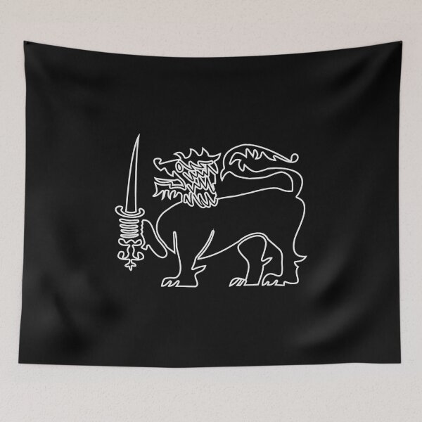 Item preview, Sri Lanka flag lion line art designed and sold by mochiron.