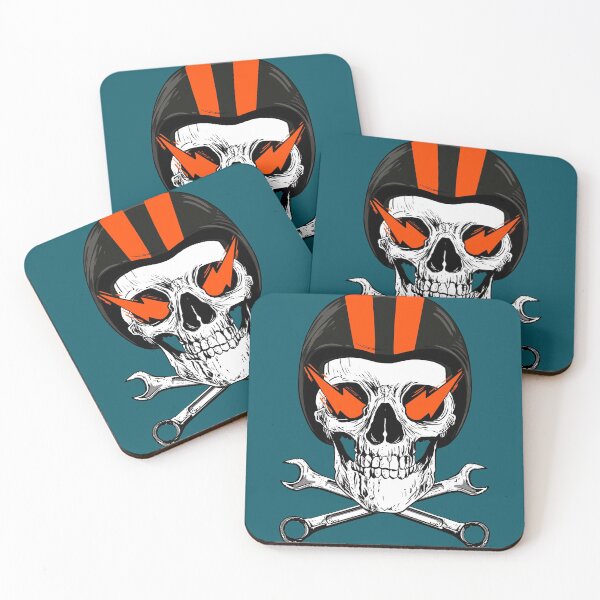 Item preview, Biker skull with helmet designed and sold by Carrie_Anne_Designs.