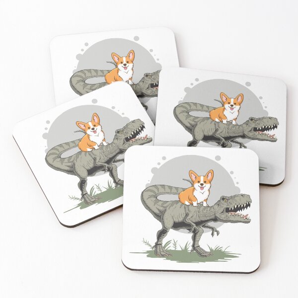 Aperçu de l'œuvre Corgi sur dinosaure créée et vendue par DogsHearted.