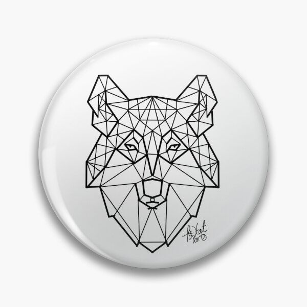 Item preview, Geometric Wolf Black on White designed and sold by TheTopHatArts.