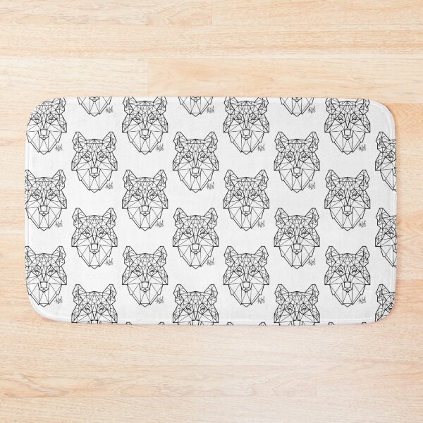 Item preview, Geometric Wolf Black on White designed and sold by TheTopHatArts.