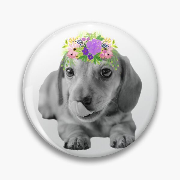 Item preview, Cute Floral Dachshund Puppy designed and sold by tribbledesign.