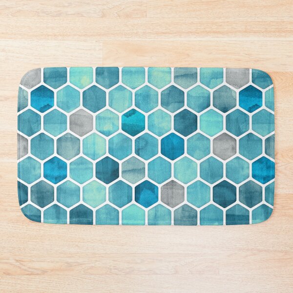 Item preview, Blue Ink - Watercolor hexagon pattern designed and sold by micklyn.