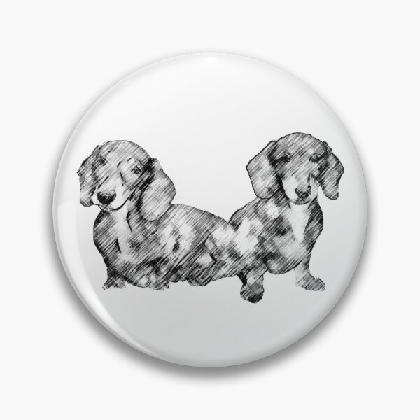 Item preview, Two Dachshund Puppies Line Drawing Style designed and sold by tribbledesign.