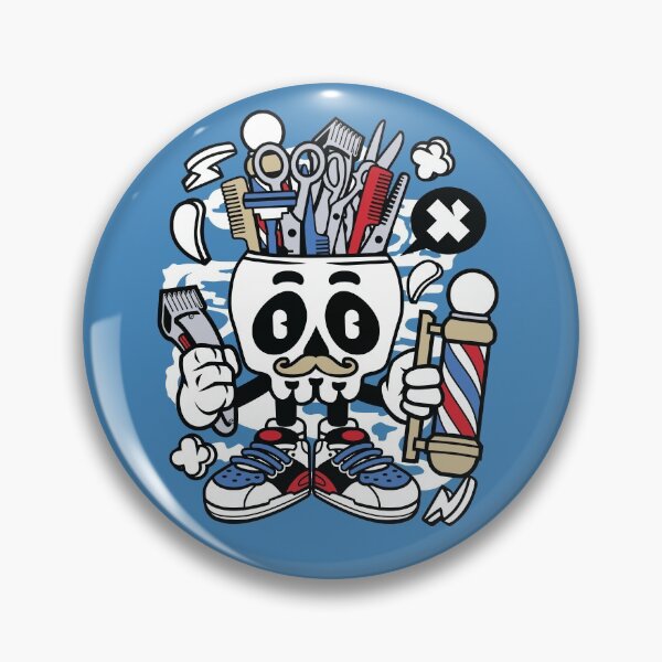 Item preview, Barber Skull Cartoon Character - Funny Barber Skull T-shirt - Barber Skull shop is a community for all people! designed and sold by Nickelparis.