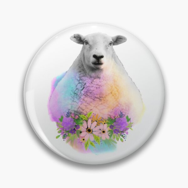 Item preview, Watercolor Floral Sheep in Field designed and sold by tribbledesign.