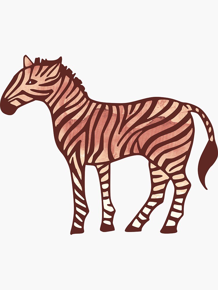"Apricot Zebra Safari" Sticker for Sale by Olooriel Redbubble