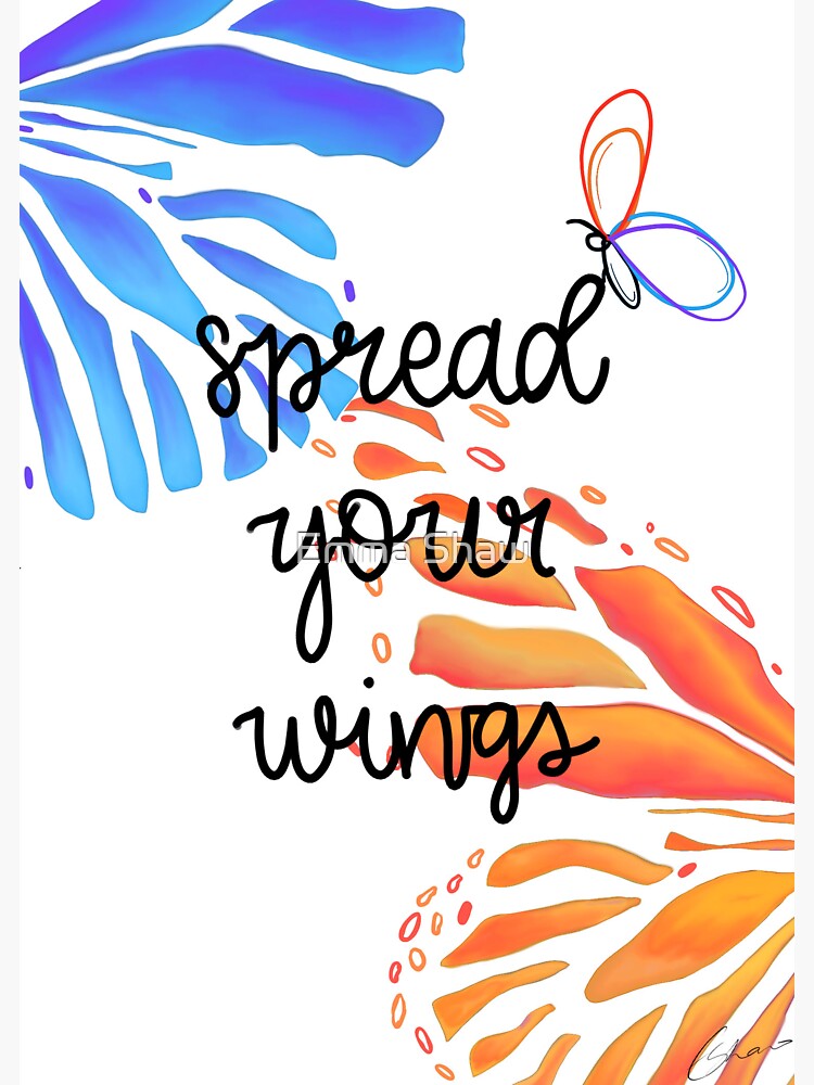 Spread your wings’ butterfly art" Sticker by EmmaShaw98 Redbubble