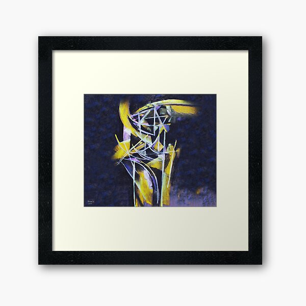 Structures in yellow and violet Framed Art Print