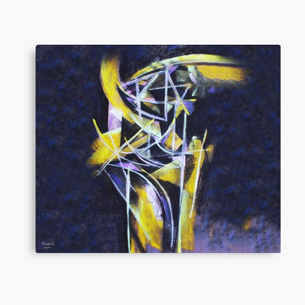 Structures in yellow and violet Canvas Print