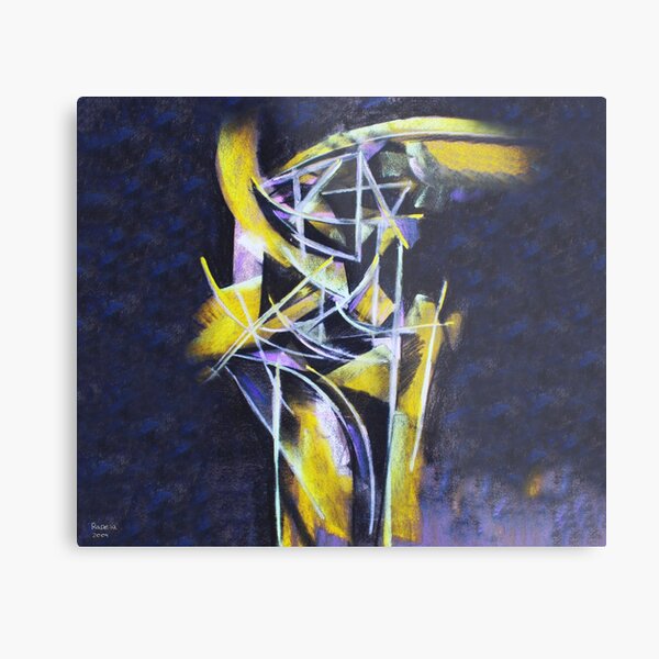 Structures in yellow and violet Metal Print