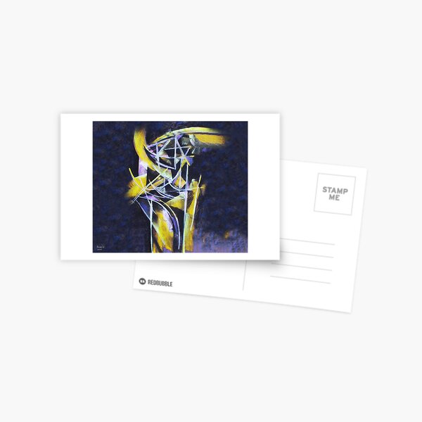 Structures in yellow and violet Postcard