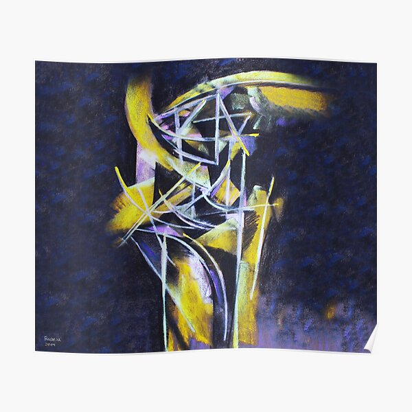 Structures in yellow and violet Poster