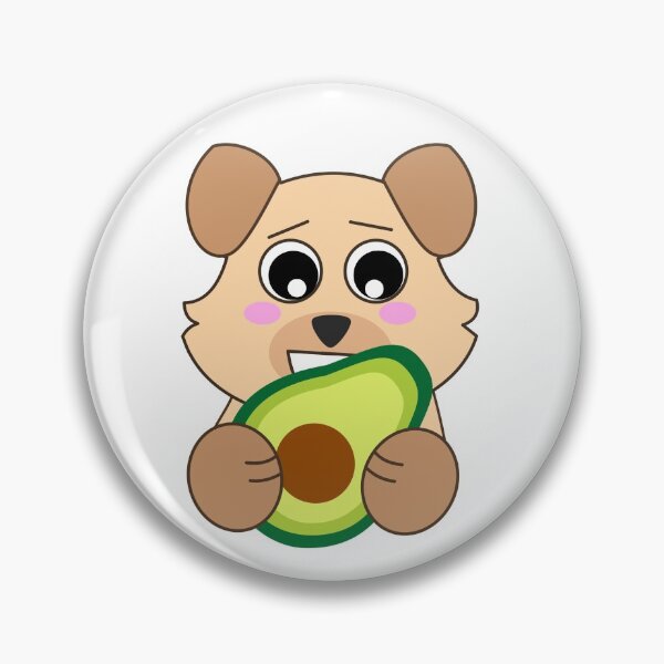 Item preview, Kawaii chibi dog eating an avocado fruit  designed and sold by Ralph Hossepian.
