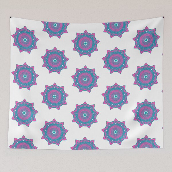 Artikelvorschau, PINK & TEAL GEOMETRIC MANDALA entworfen und verkauft von GreenVenus.