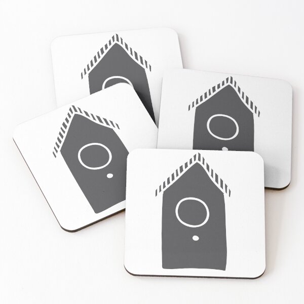 Item preview, Bird house in black and white silhouette Christmas winter design designed and sold by Latch Farm  Studios.