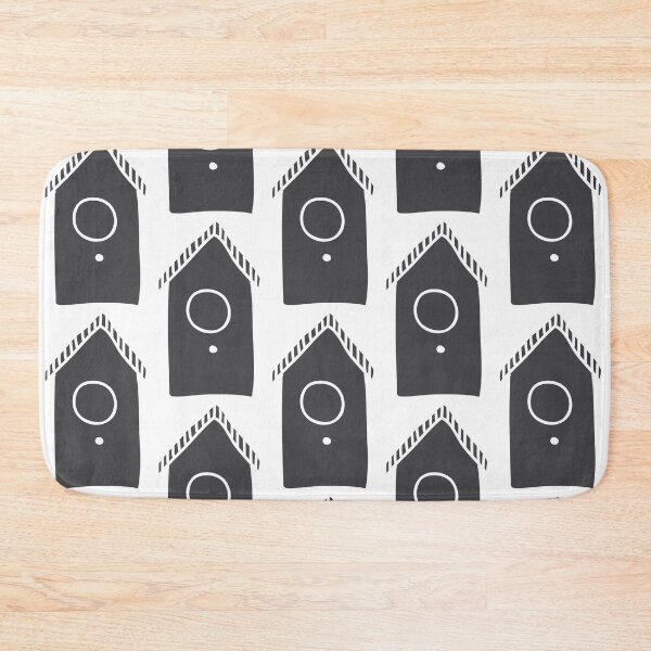 Item preview, Bird house in black and white silhouette Christmas winter design designed and sold by Latch Farm  Studios.