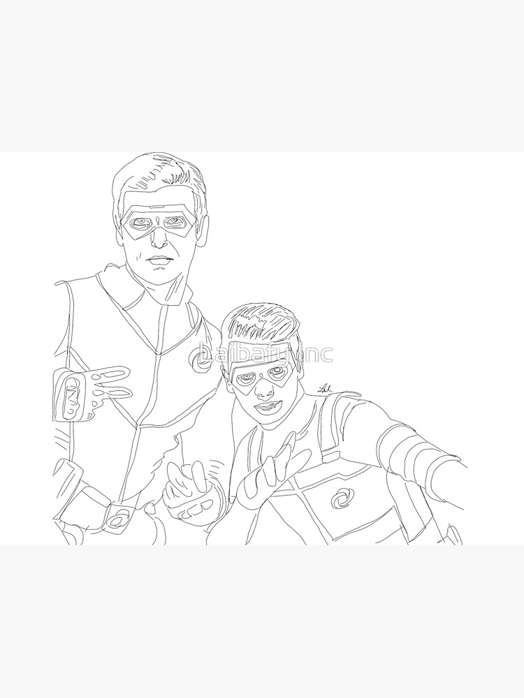 "Captain Man and Kid Danger outline" Sticker for Sale by Laibashaikh