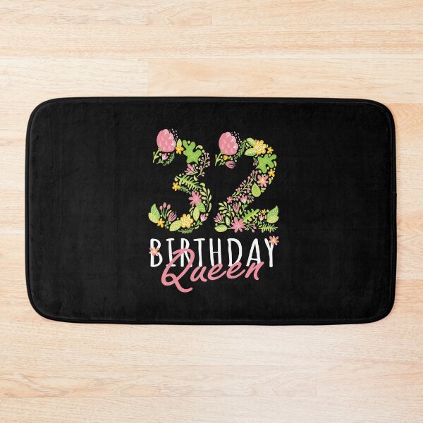 Item preview, 32nd Birthday Queen 32 Years Old Woman Floral B-day Theme product designed and sold by Grabitees.