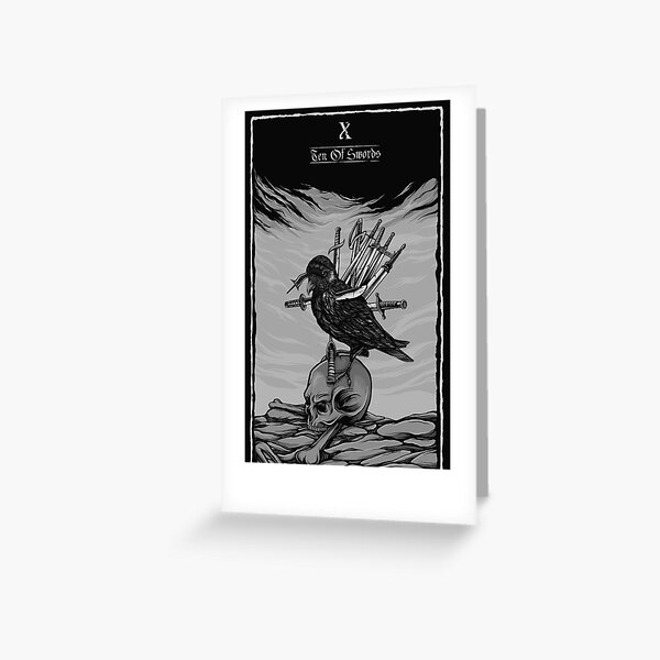 Ten Of Swords Tarot Deck - Minor Arcana Greeting Card
