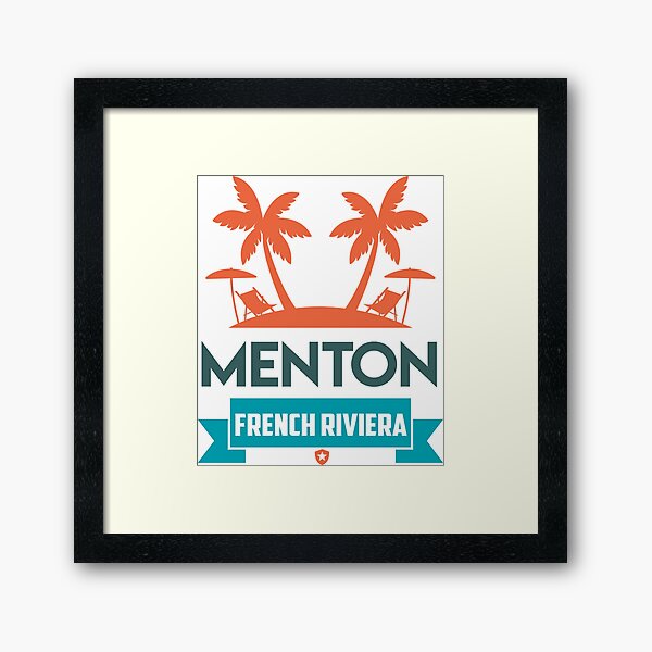 SOUVENIR DE MENTON - FRENCH RIVIERA - FRANCE Impression encadrée