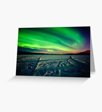 Beach Lake Aurora Greeting Card