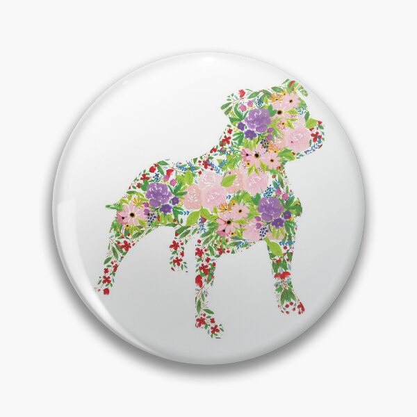 Item preview, Floral Staffordshire Bull Terrier designed and sold by tribbledesign.