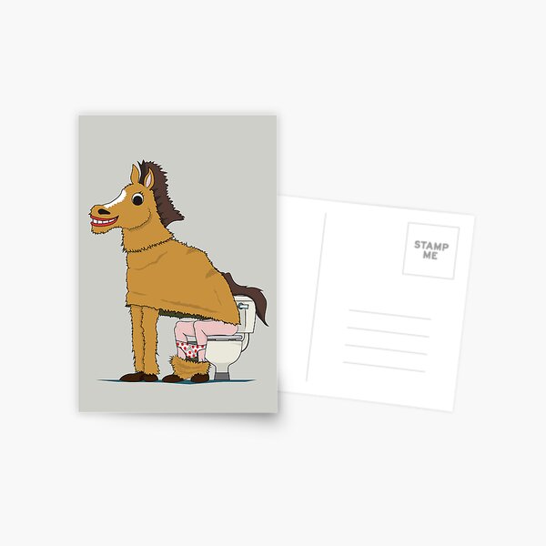 Horse on Toilet Postcard