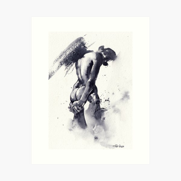 Item preview, Silhouette in monochrome. Watercolor painting designed and sold by Alexander Green.