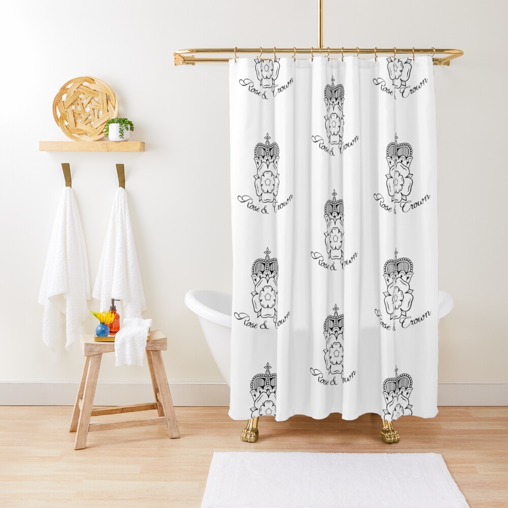 Rose and Crown Vector Shower Curtain