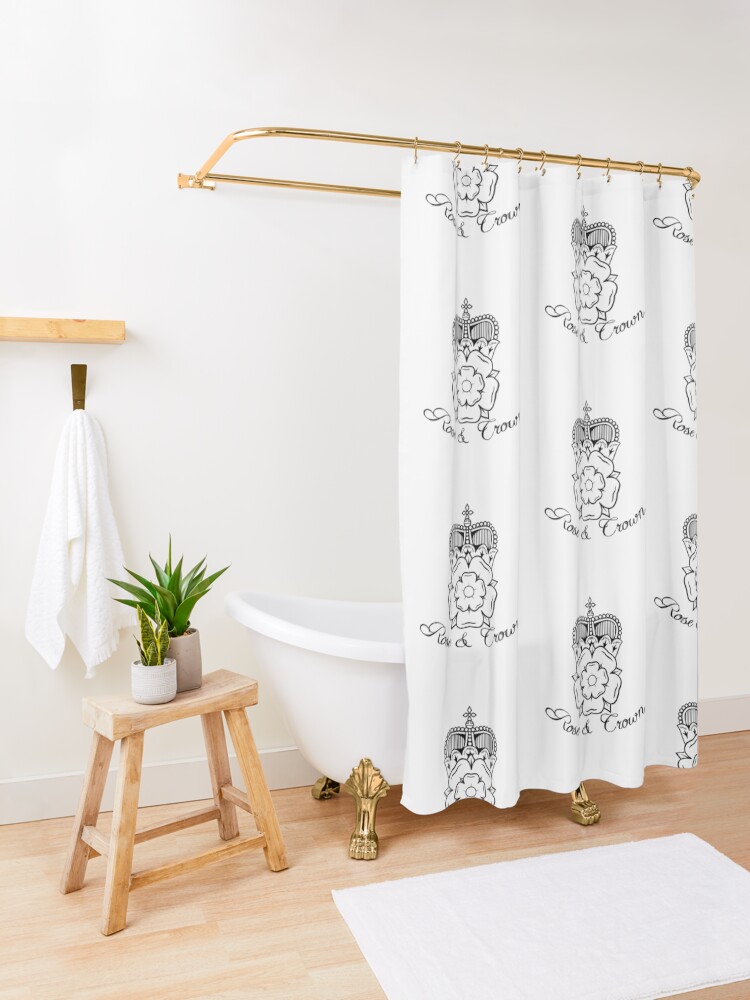 Alternate view of Rose and Crown Vector Shower Curtain