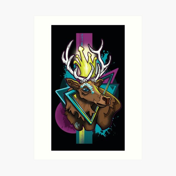 Graffiti Elk Art Print