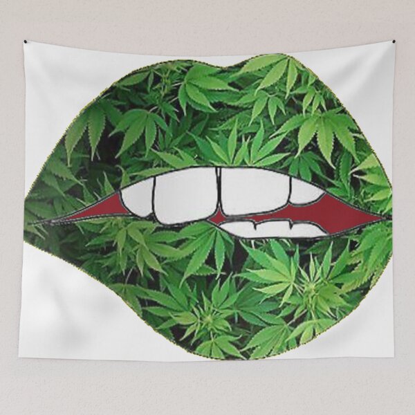 Item preview, big green ganja lips designed and sold by Marhewa.