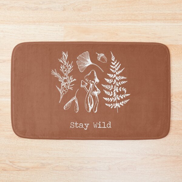 Item preview, Stay Wild Forest Plants White and Burnt Orange designed and sold by move-mtns.